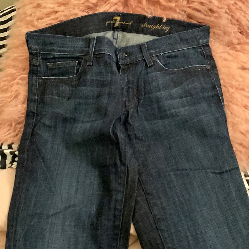 7 for all mankind dark rinse straight leg 28